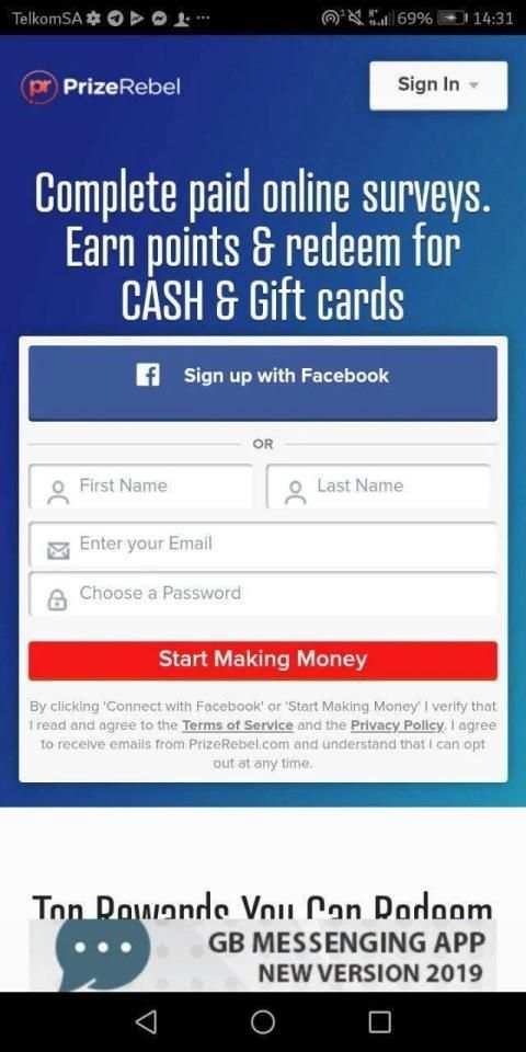 PrizeRebel - Cash Rewards 1 تصوير الشاشة