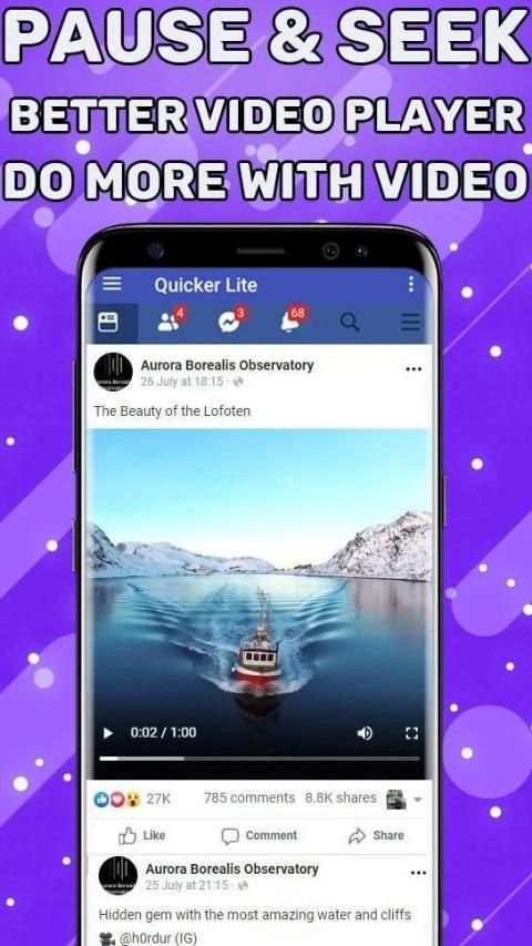 Quicker for Facebook Lite स्क्रीनशॉट 1