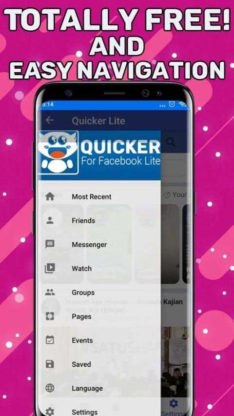 Quicker for Facebook Lite स्क्रीनशॉट 2