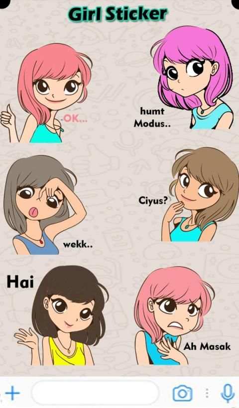 Sticker Chat Cewek - WaStickersApp screenshot 3