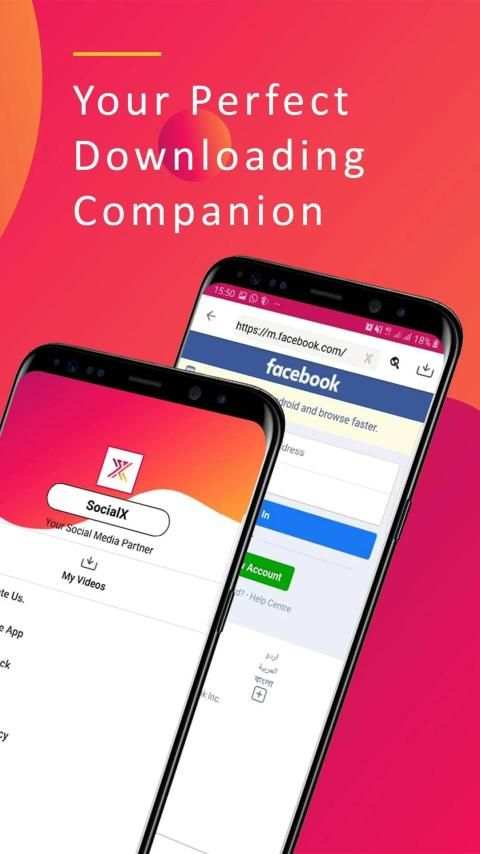 SocialX : Free Hd Social Video Downloader App 2019 screenshot 1