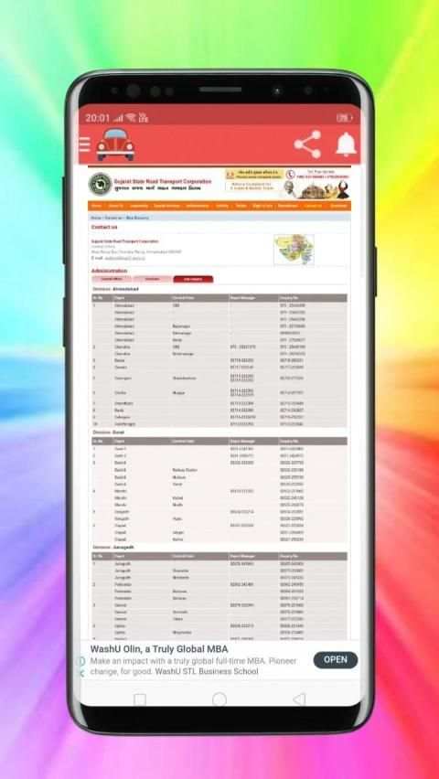 Gujarat ST bus schedule screenshot 1