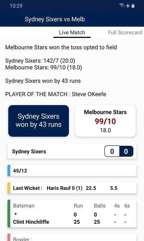 Live Cricline स्क्रीनशॉट 1