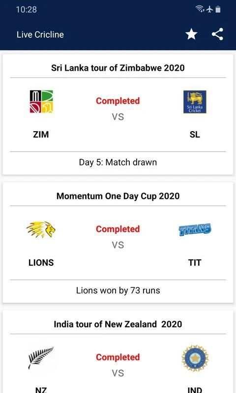 Live Cricline स्क्रीनशॉट 2