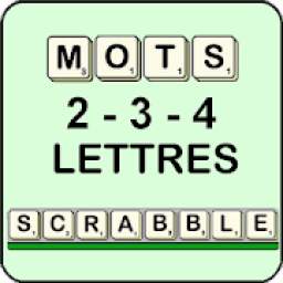 Mots scrabble 2-3-4 lettres