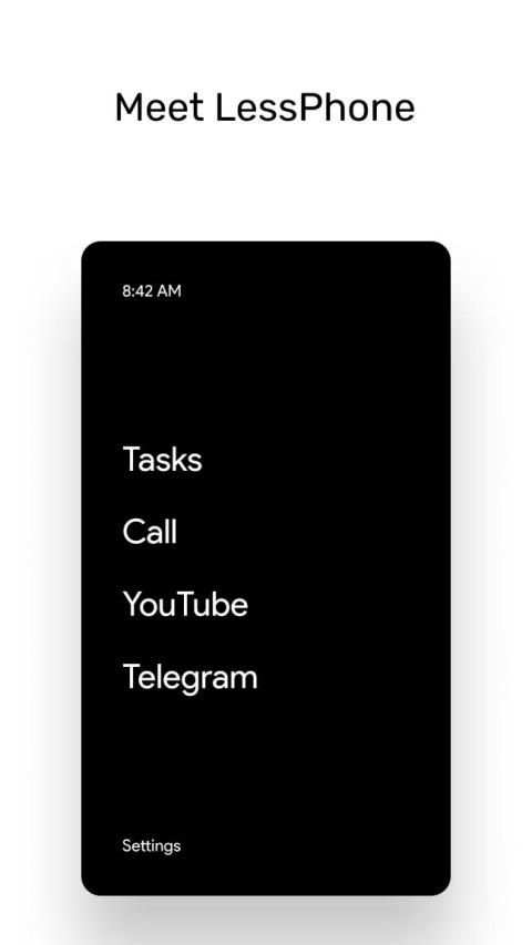 LessPhone - The Original Distraction Free Launcher स्क्रीनशॉट 1