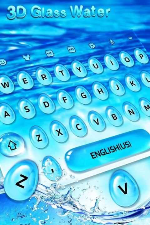 3D Glass Water Keyboard स्क्रीनशॉट 2