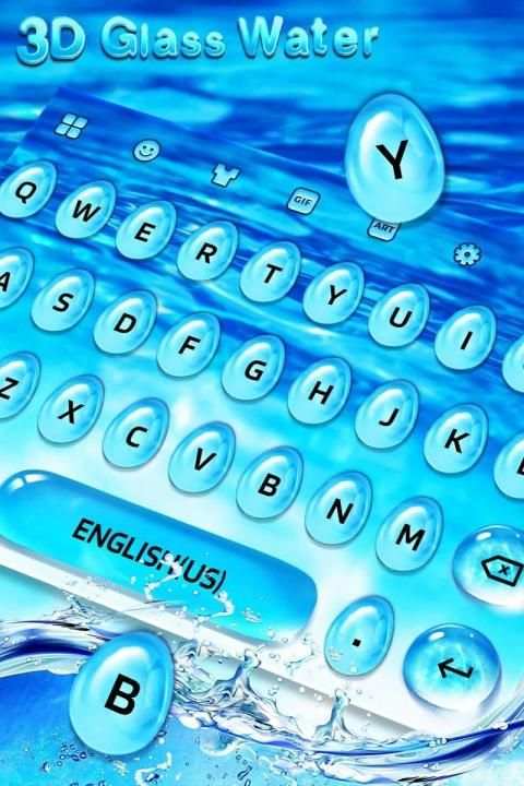 3D Glass Water Keyboard स्क्रीनशॉट 3
