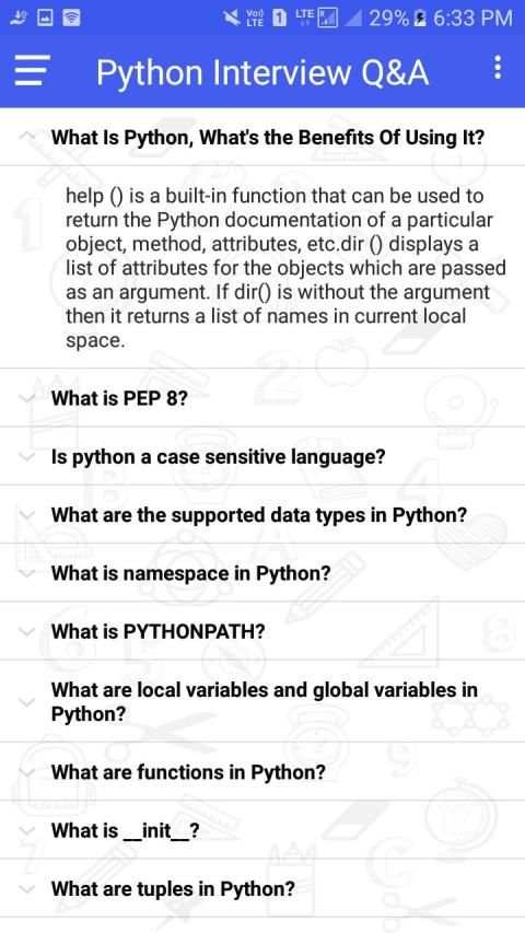 Python Interview Questions Answer (Offline) स्क्रीनशॉट 8
