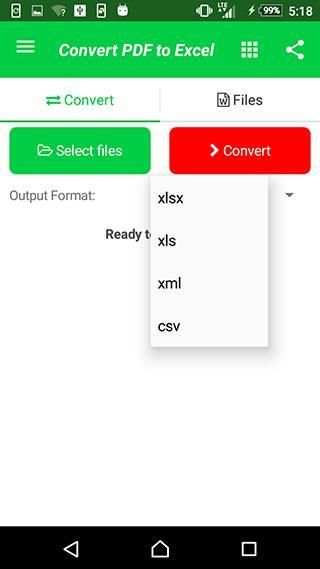 Convert PDF to XLS स्क्रीनशॉट 1
