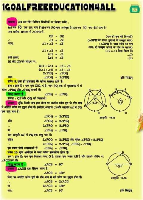 Class 9 Math theorem (Hindi medium) screenshot 1