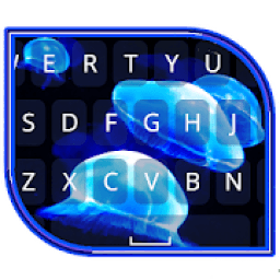 कीबोर्ड नियॉन ब्लू थीम आइकन