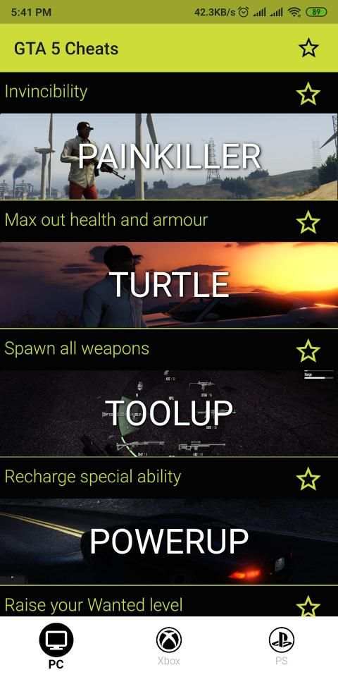 GTA 5 Cheats screenshot 2