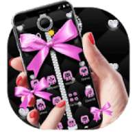 Pink Black Minny Bowknot Theme on 9Apps