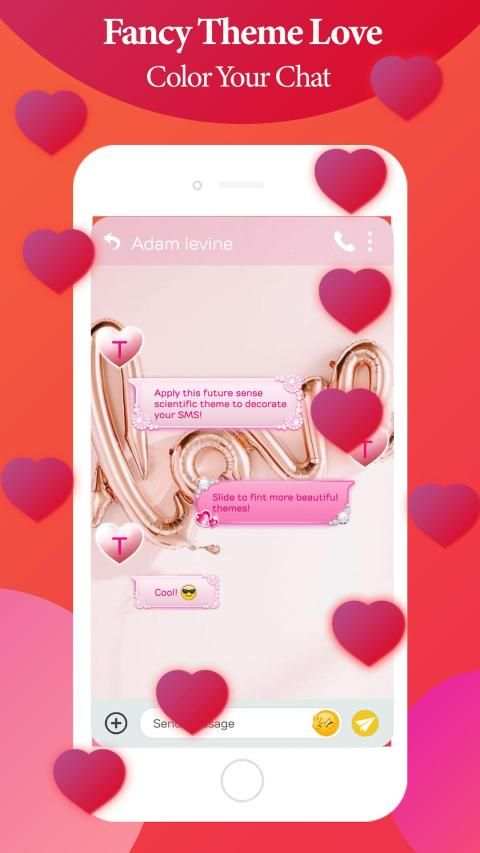 Messenger SMS - Color Love Theme SMS screenshot 4