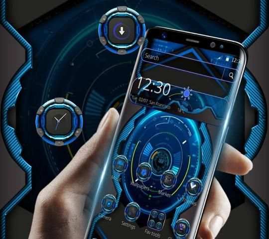 Tema Papan Dasbor Tech Biru screenshot 2