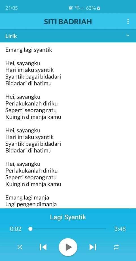 Lagu Siti Badriah MP3 Offline + Lirik screenshot 1
