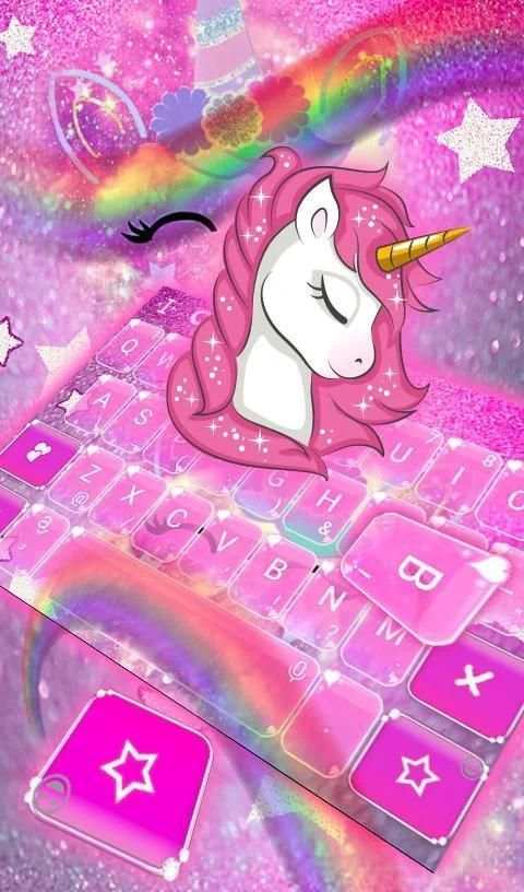 Pink Unicorn Keyboard Theme screenshot 3