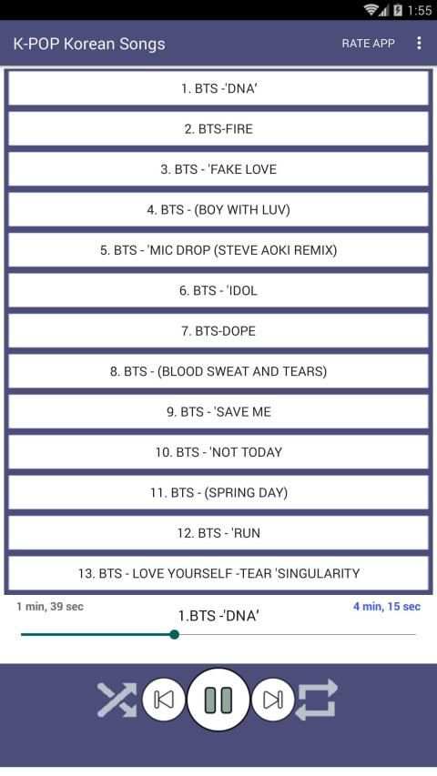 100 KPOP korean songs offline screenshot 1