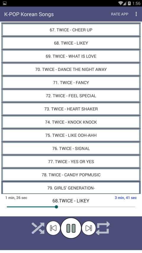 100 KPOP korean songs offline screenshot 5
