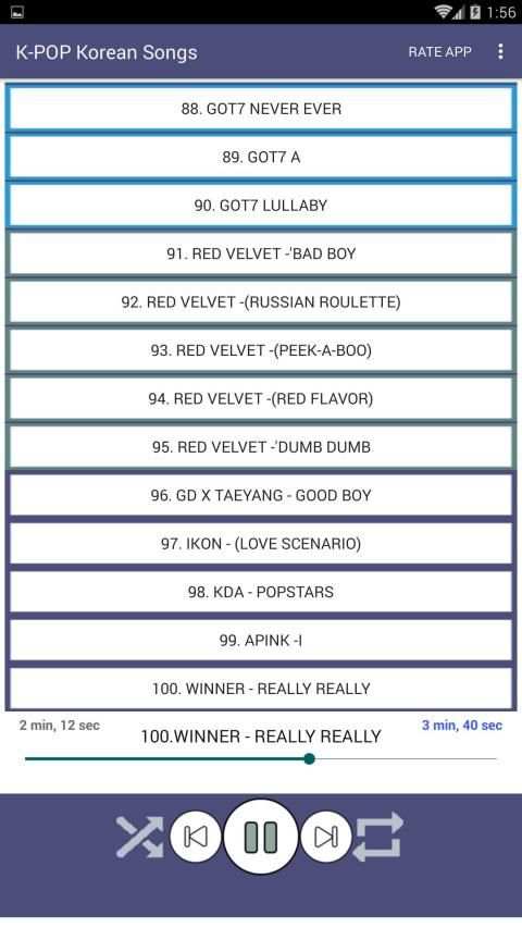 100 KPOP korean songs offline screenshot 7