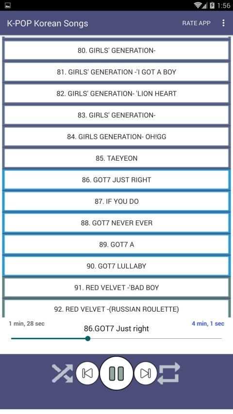 100 KPOP korean songs offline screenshot 6