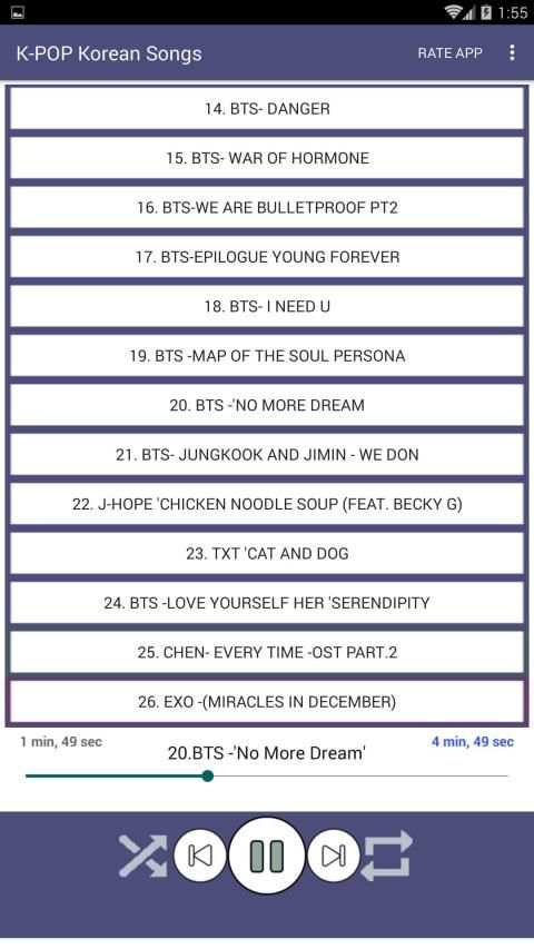 100 KPOP korean songs offline screenshot 2