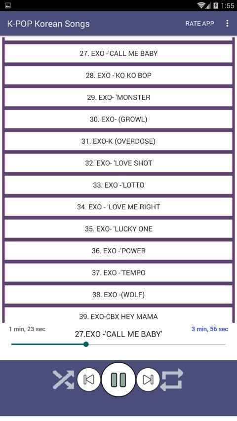 100 KPOP korean songs offline screenshot 3