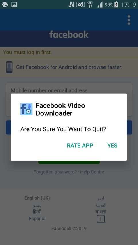 FB Video Downloader Free App स्क्रीनशॉट 1