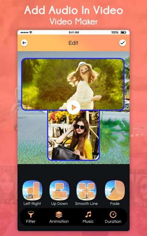 Add Audio In Video - Video Maker स्क्रीनशॉट 1