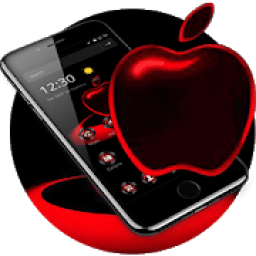 Red Neon Apple Dark Theme आइकन