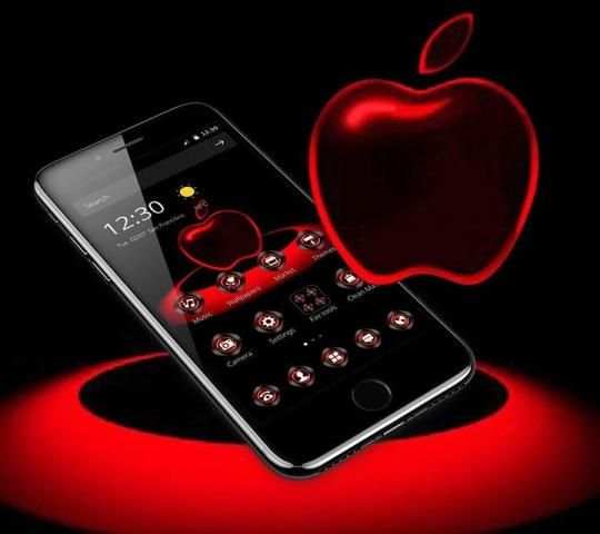 Red Neon Apple Dark Theme स्क्रीनशॉट 2