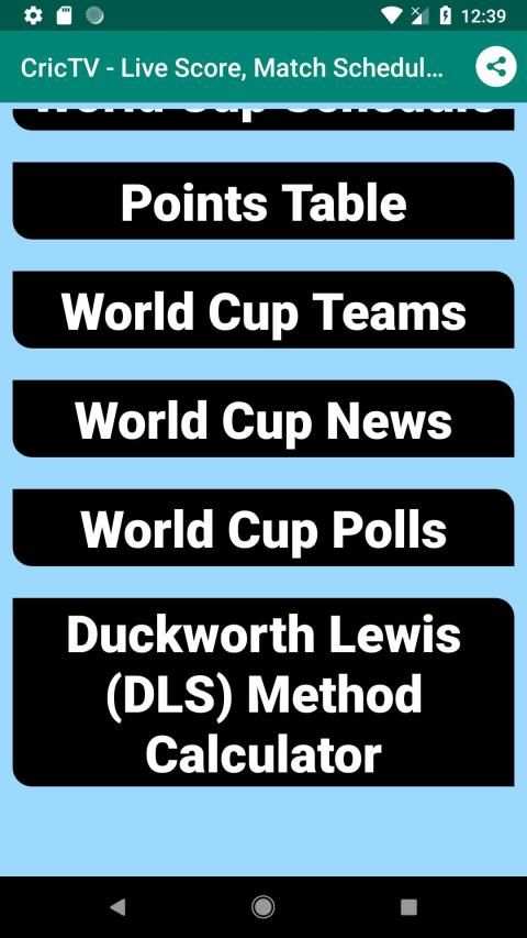 CricTV - Cricket World Cup लाइव मैच TV - 2019 screenshot 1