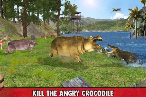 Angry Hippo Simulator: Hippo Family Jungle Attack screenshot 4