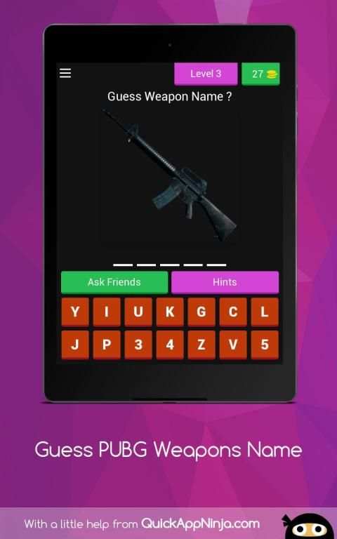 Guess PUBG Weapons Name स्क्रीनशॉट 5