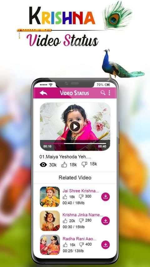 Krishna Video Status : Full Screen Krishna Status स्क्रीनशॉट 3