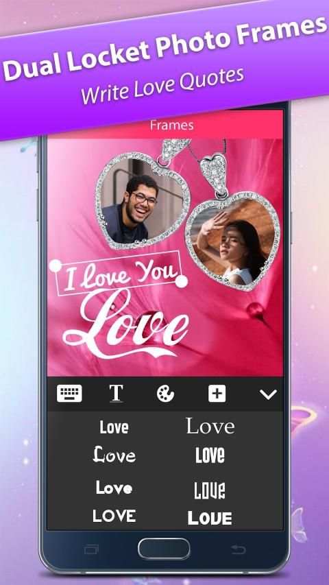 Dual Love Locket Photo Frames - Love Photo Editor screenshot 1