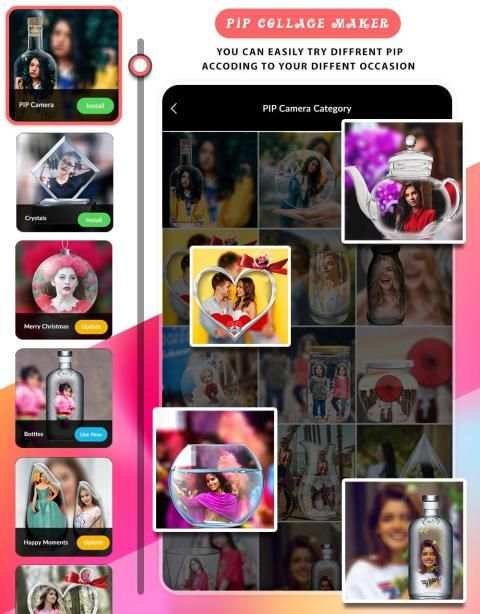 PIP Camera & Magazine Frame Photo Editor स्क्रीनशॉट 6