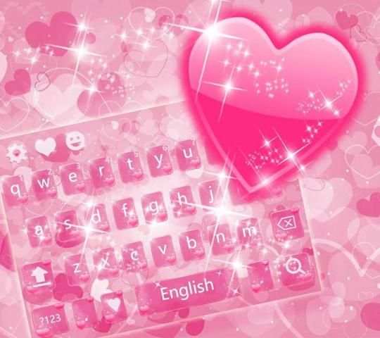 Pink love Keyboard Theme स्क्रीनशॉट 1