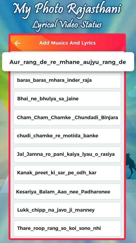 My Photo Rajasthani Lyrical Video Status screenshot 7