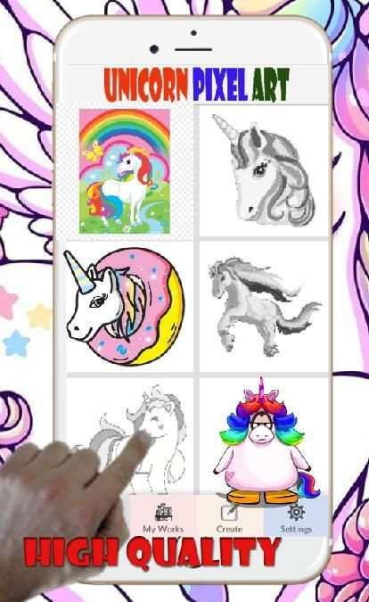 Unicorn Pixel Art Coloring By Number screenshot 3