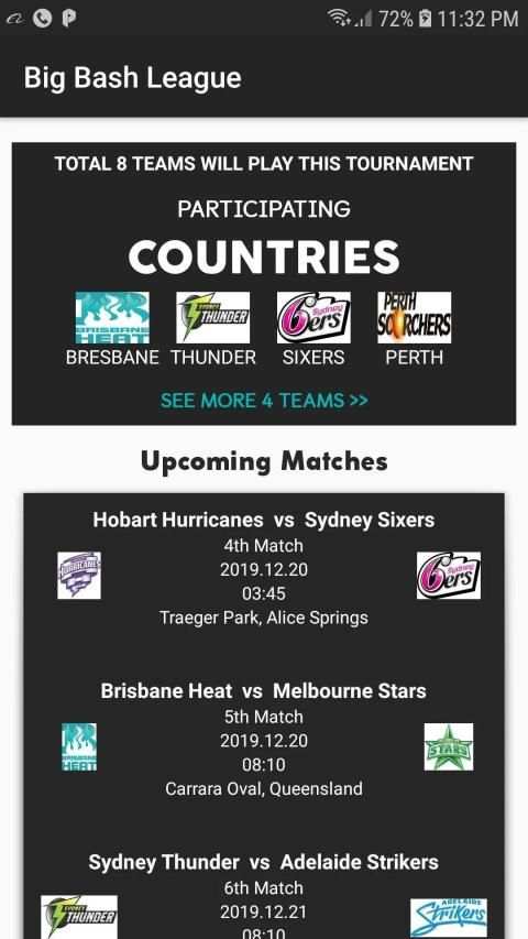 Big Bash League Schedule 2019-20 स्क्रीनशॉट 2