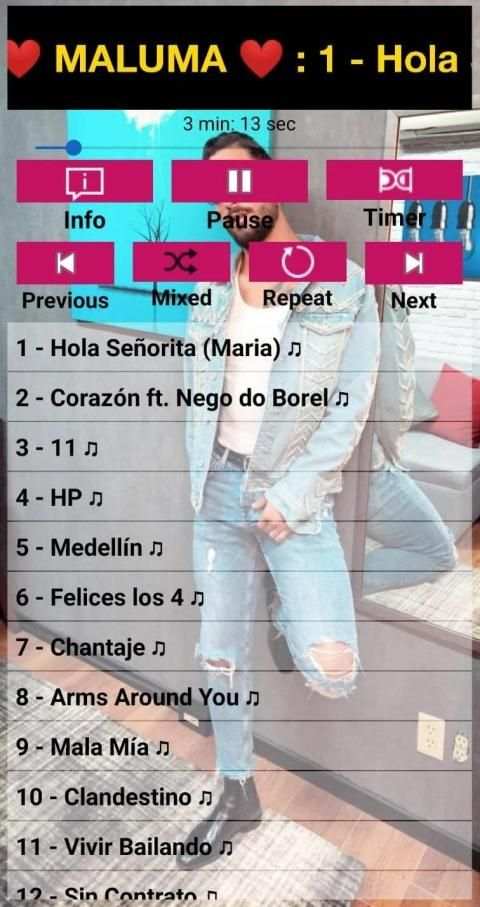 Maluma SONGS OFFLINE ( 50 SONGS ) скриншот 7
