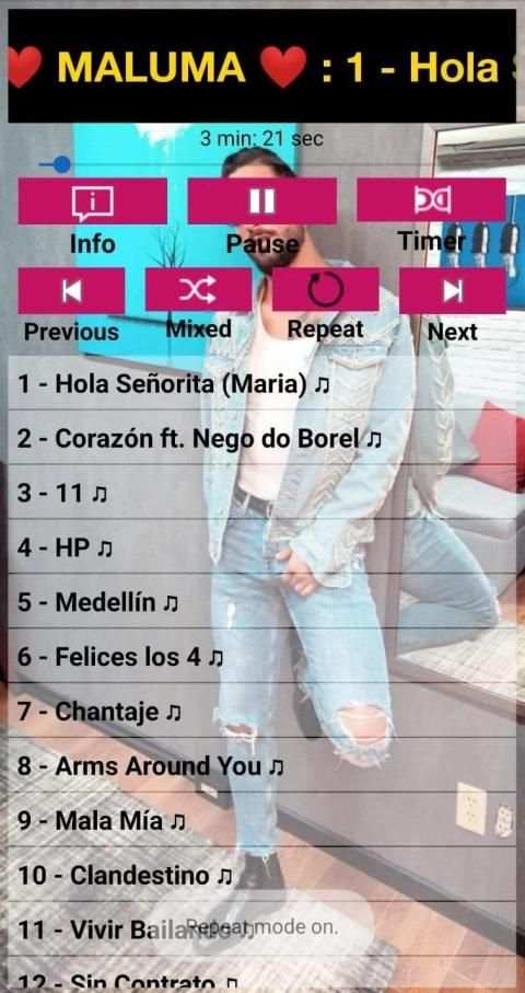 Maluma SONGS OFFLINE ( 50 SONGS ) скриншот 5