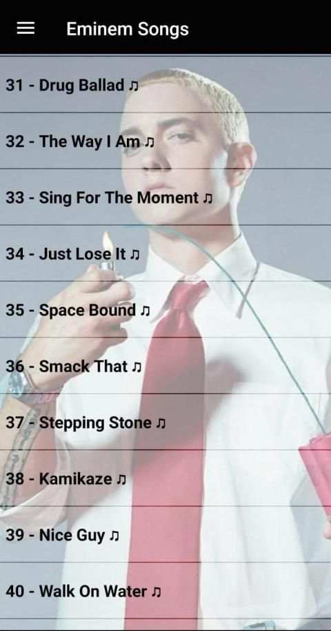 Eminem SONGS OFFLINE ( 50 SONGS ) स्क्रीनशॉट 10