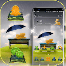 Rainy Teddy Launcher Theme आइकन