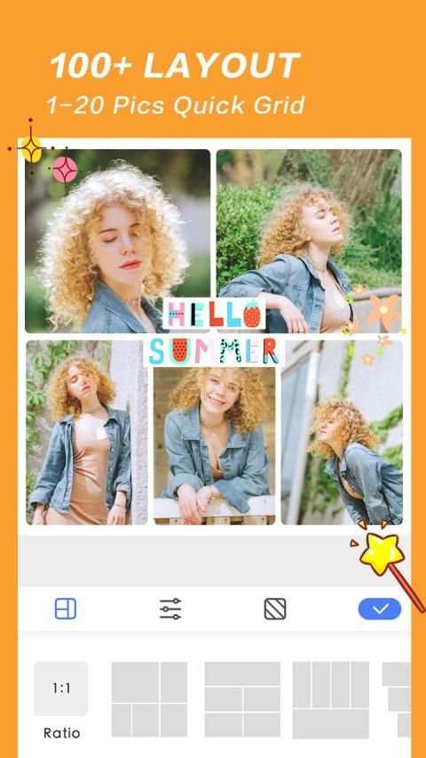 Blur Photo Collage, Photo Editor- Collage Mirror स्क्रीनशॉट 5