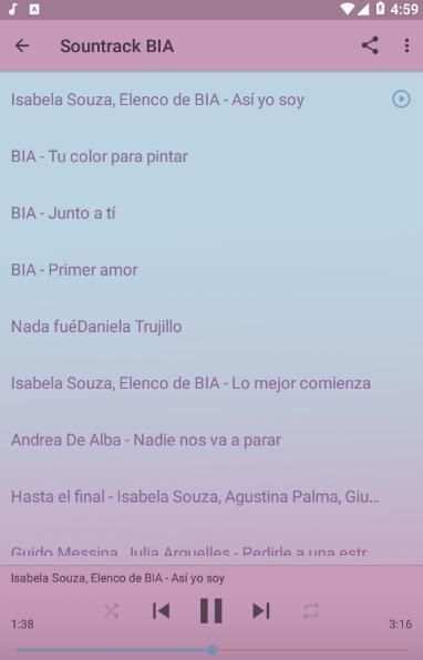Elenco de BIA Mejores Canciones Letra screenshot 1