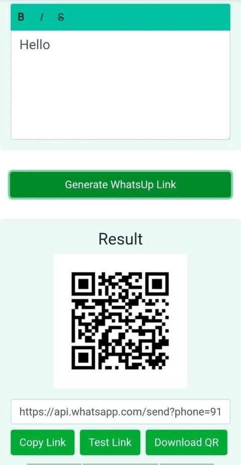 WhatsUp Link Generator screenshot 1