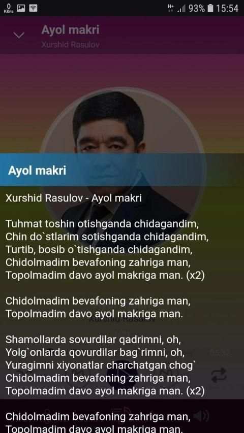 Xurshid Rasulov qo'shiqlari screenshot 5